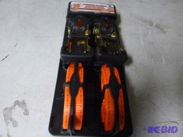 2 Pack 15&quot Blaze Orange Ratchet Tie Down...