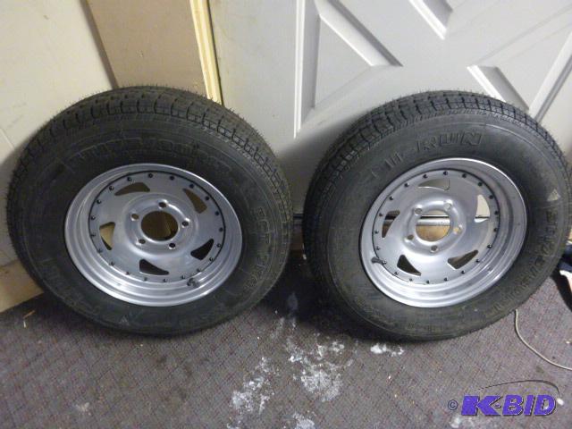 Two Run Tires ST 17580-R13, 5 hole rims, for...
