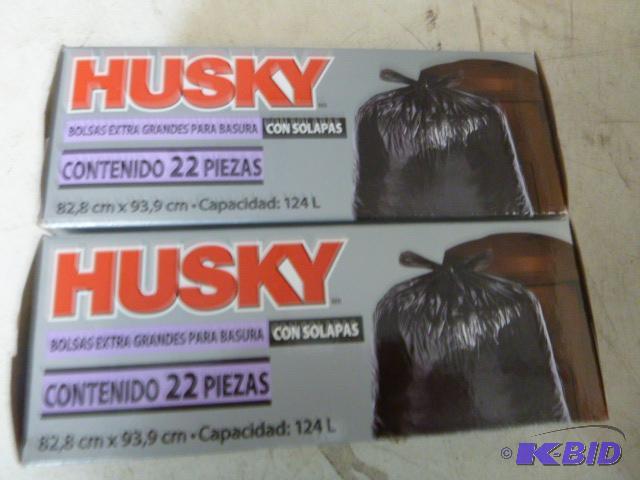 Two Boxes of Husky 33 Gallon Trash Bags With ...