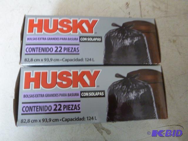 Two Boxes of Husky 33 Gallon Trash Bags With ...