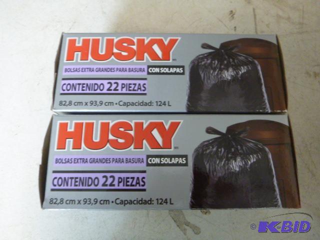 Two Boxes of Husky 33 Gallon Trash Bags With ...