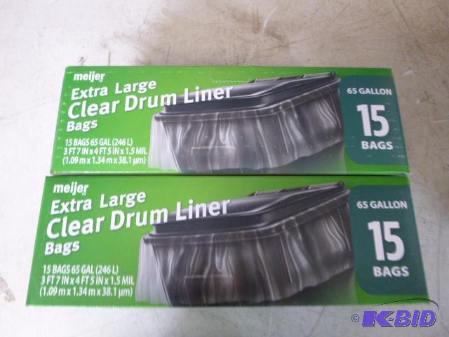 2 Boxes of Meijer Extra Large Drum Liners 65 ...