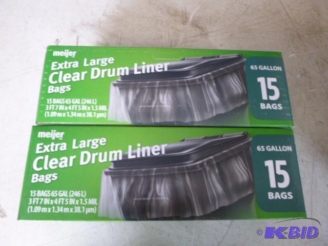 2 Boxes of Meijer Extra Large Drum Liners 65 ...