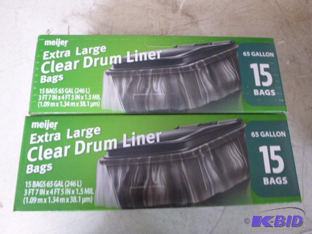 2 Boxes of Meijer Extra Large Drum Liners 65 ...