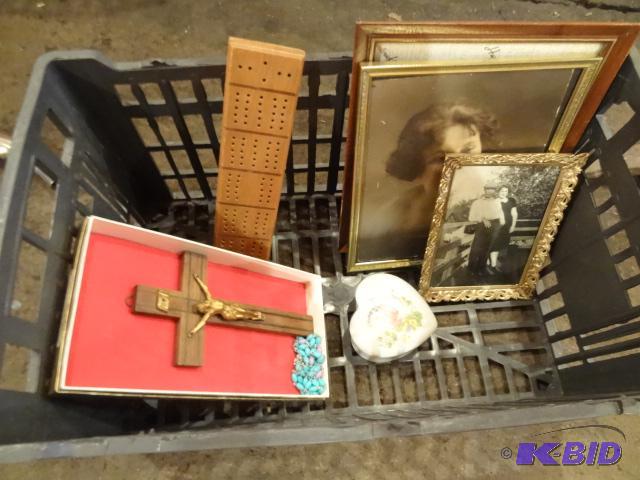 lot 149 image: Cross, Cribbage Board. 3 Picture Frames. Misc...