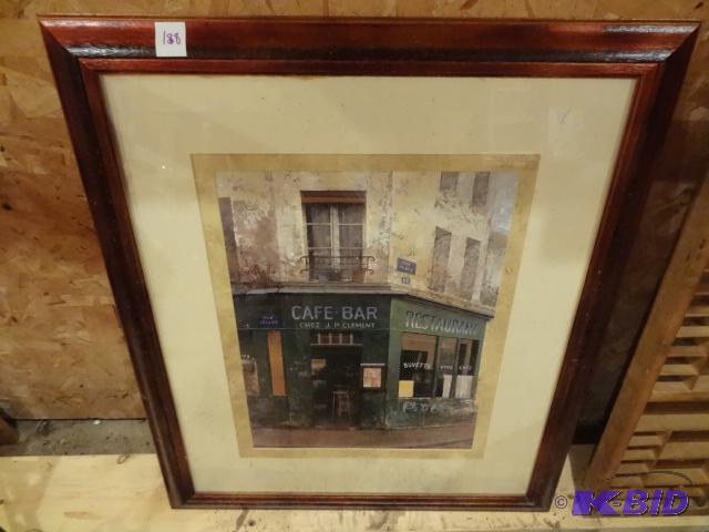 lot 188 image: 24 X 29 Wood Framed Print...