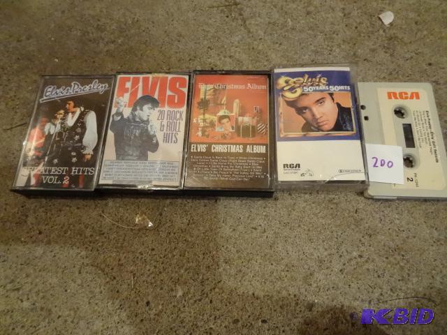 lot 200 image: 5 Elvis Cassette Tapes...