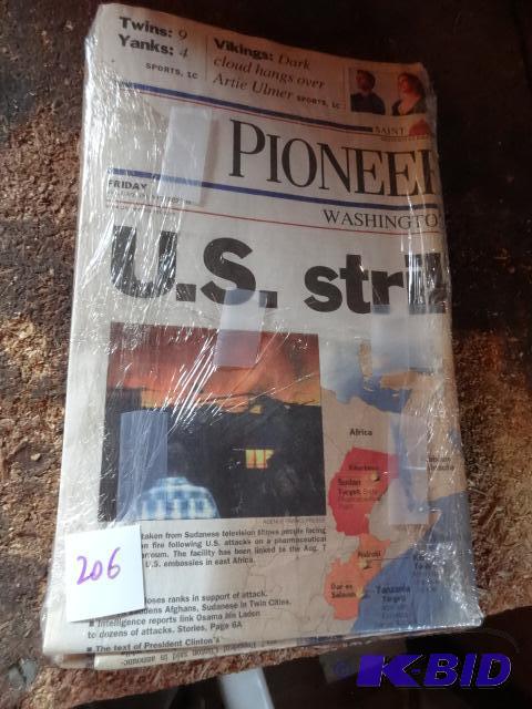 lot 206 image: Elvis One Year Later News Paper. Pioneer Pres...