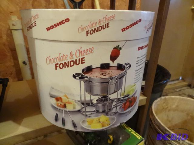 lot 216 image: Roshco Chocolate and Cheese. Fondue Set...