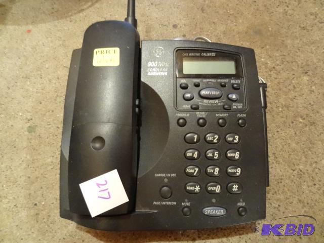 lot 217 image: GE Cordless Answering Machine....