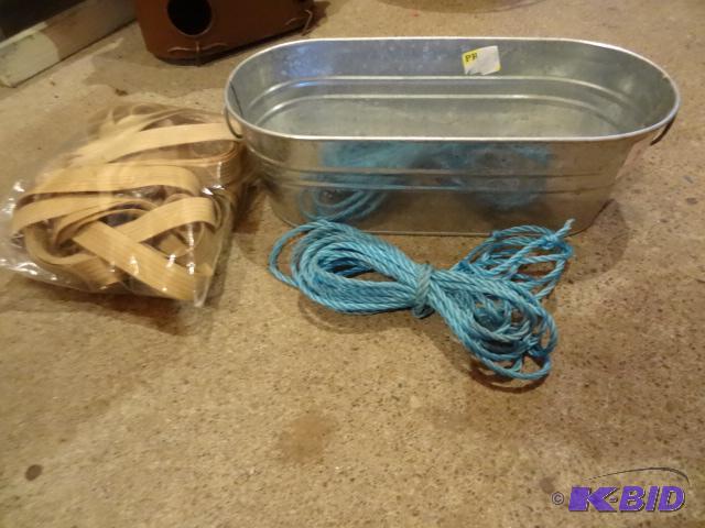 lot 224 image: Metal Tub. 11" Rubber Moulding, Small Ro...