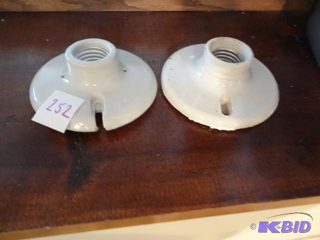 lot 252 image: 2 porcelain Light Sockets...