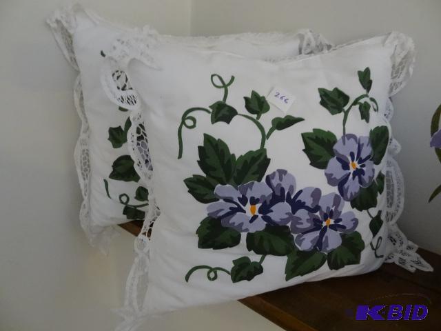 lot 266 image: 2 Flower Throw Pillows...