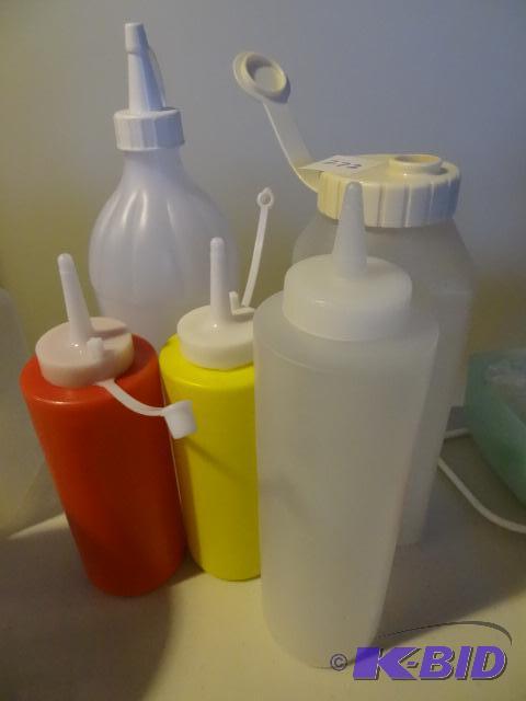 lot 272 image: Ketchup and mustard Containers. 1 Qt. Water B...