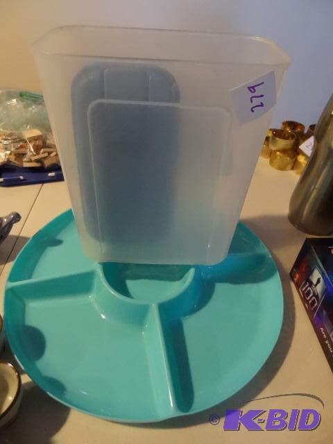 lot 279 image: Hourderve Platter, 2 Qt. Water Container...