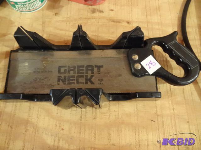 lot 28 image: Miter Saws and 1 Plastic Guide...