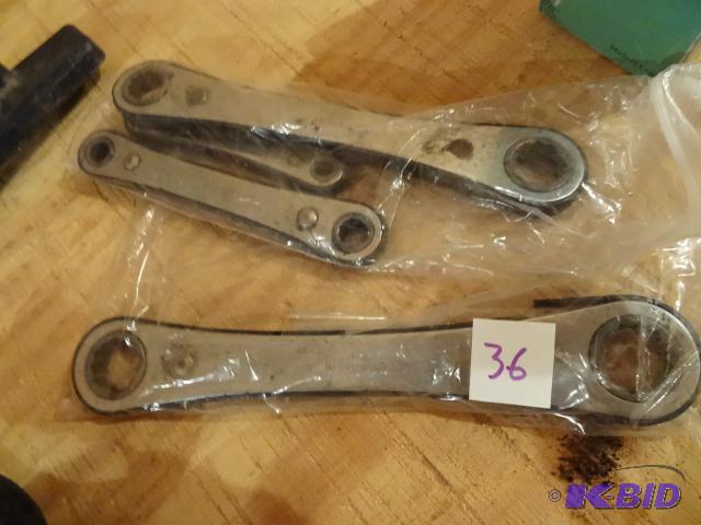 lot 36 image: Great Neck Ratcheting Wrenches. Qty 4 Standar...