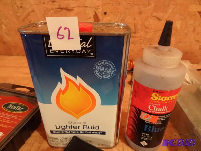 lot 62 image: Lighter Fluid, Chalk Line Chalk....