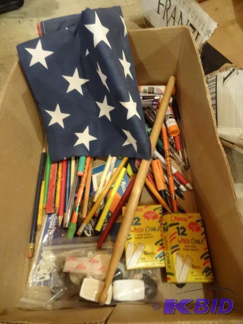 lot 92 image: American Flag. Misc Pens and Penecils....