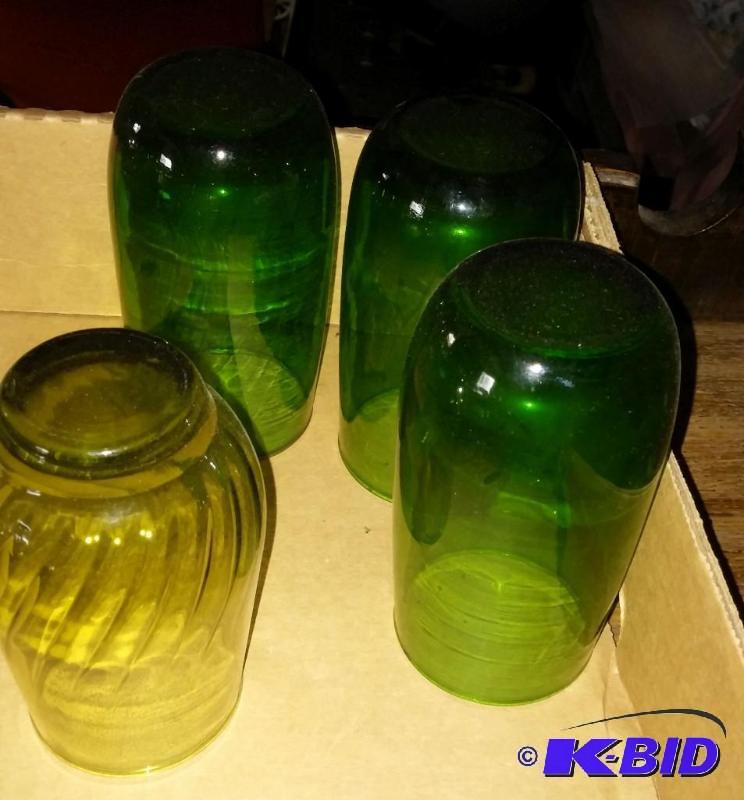 Large lot of green drinking glasses, great fo...