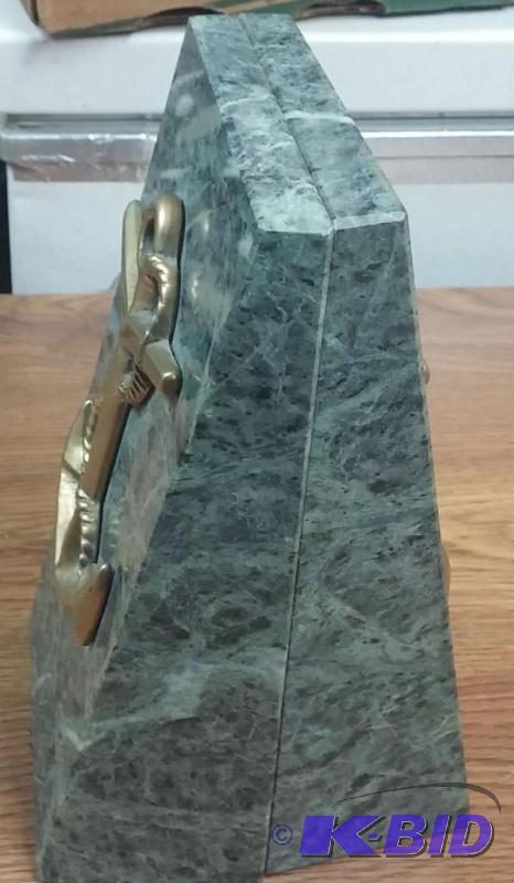 Marble Boat Bookends, heavy...