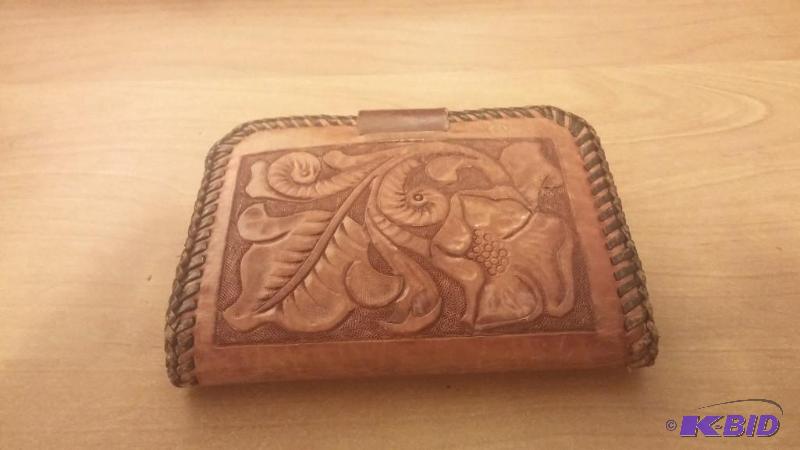 Vintage Leather tooled Purse Wallet...