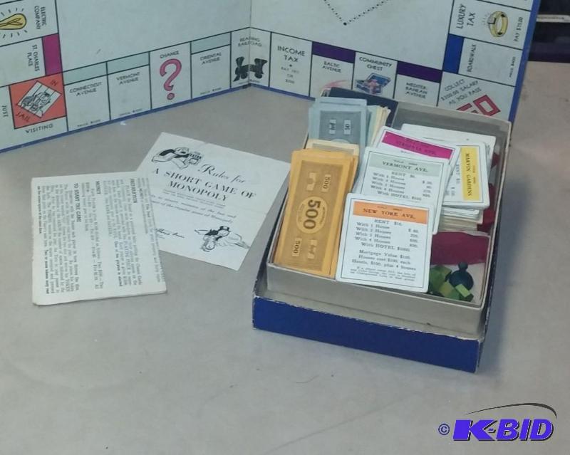1940s Monopoly Game, with all pieces. Wooden...
