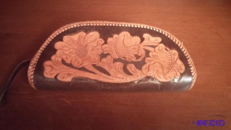 Vintage Leather tooled Clutch Purse...