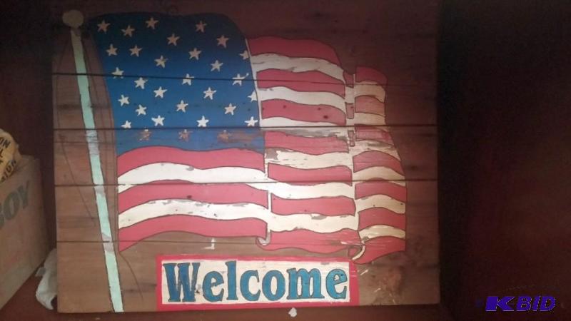 Barn Wood Americana Welcome sign...