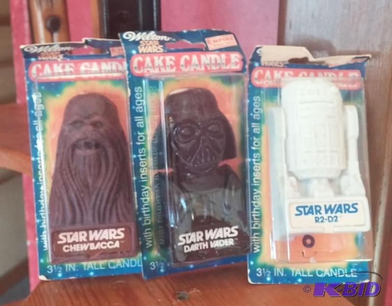 VINTAGE STAR WARS CANDLES, CHEWBACCA, DARTH V...