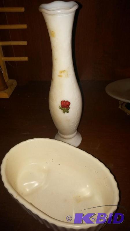 Vintage white glass...