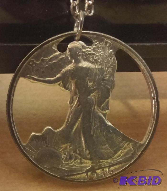 1946 Walking Liberty Silver Half Dollar Cut-O...