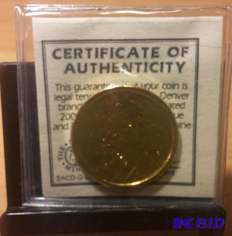 2007 Sacagawea Dollar 24k Gold Plated...