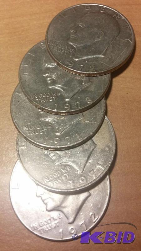Lot of 5 1970s Ike dollars...