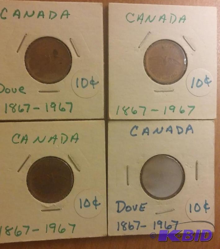 Lot of 4 Dove Canadian Pennies...