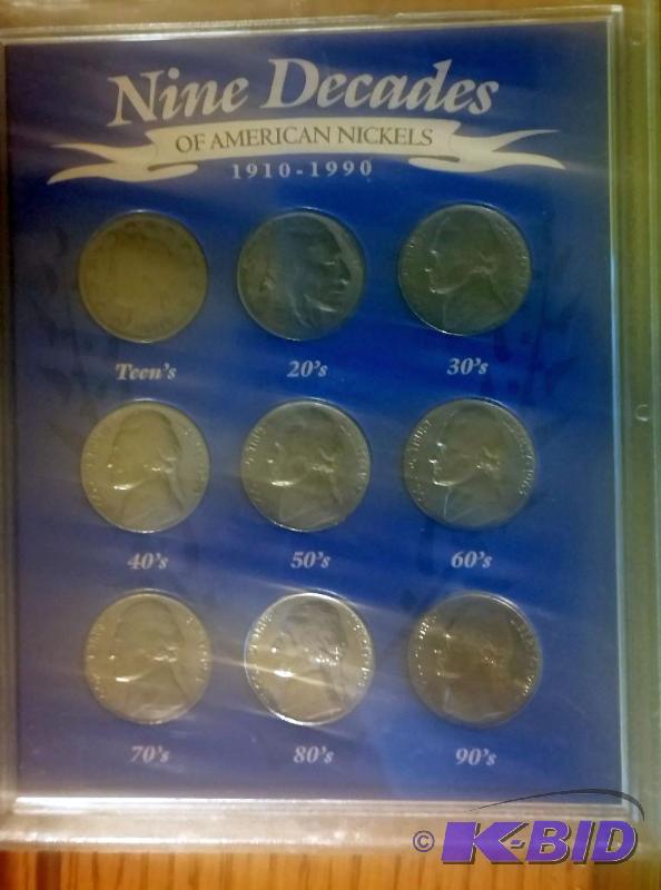 Nine Decades of American Nickels Set 1910-199...