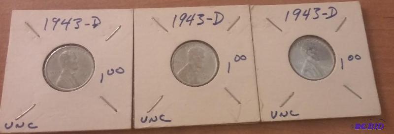1943 War Time Steel Pennies Uncirculated...