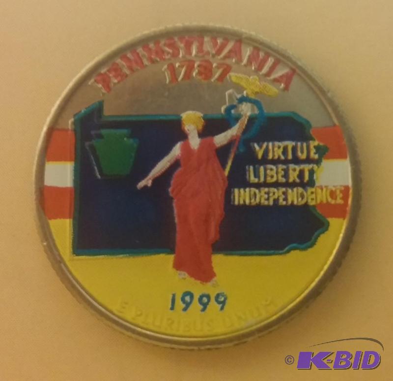 1999 Pennsylvania Colorized State Quarter...