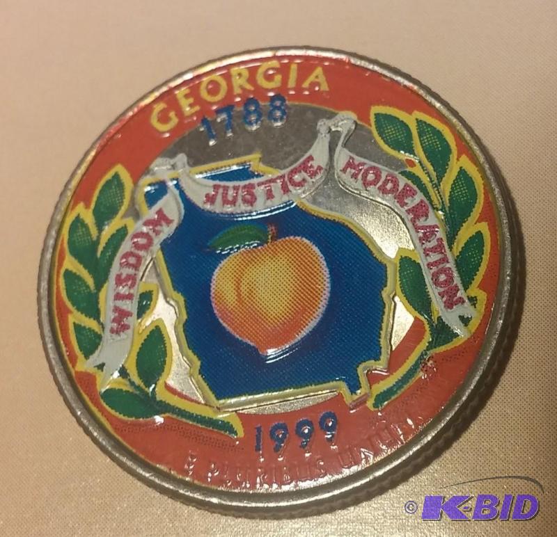 1999 Georgia Colorized State Quarter...