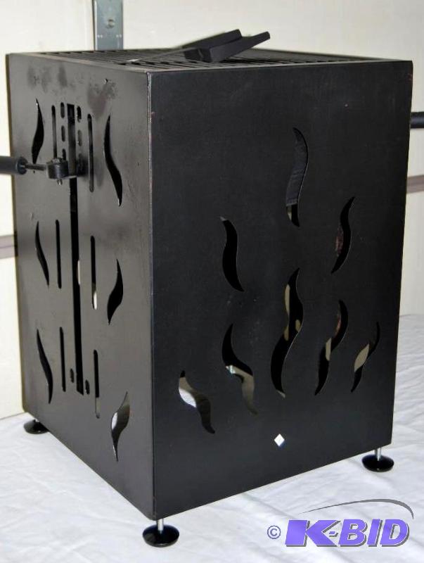 lot 39 image: Backyard Firepit & BBQ Grill, laser cut f...