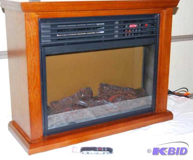 lot 47 image: Infrared Fireplace With Mantel, adjustable fl...