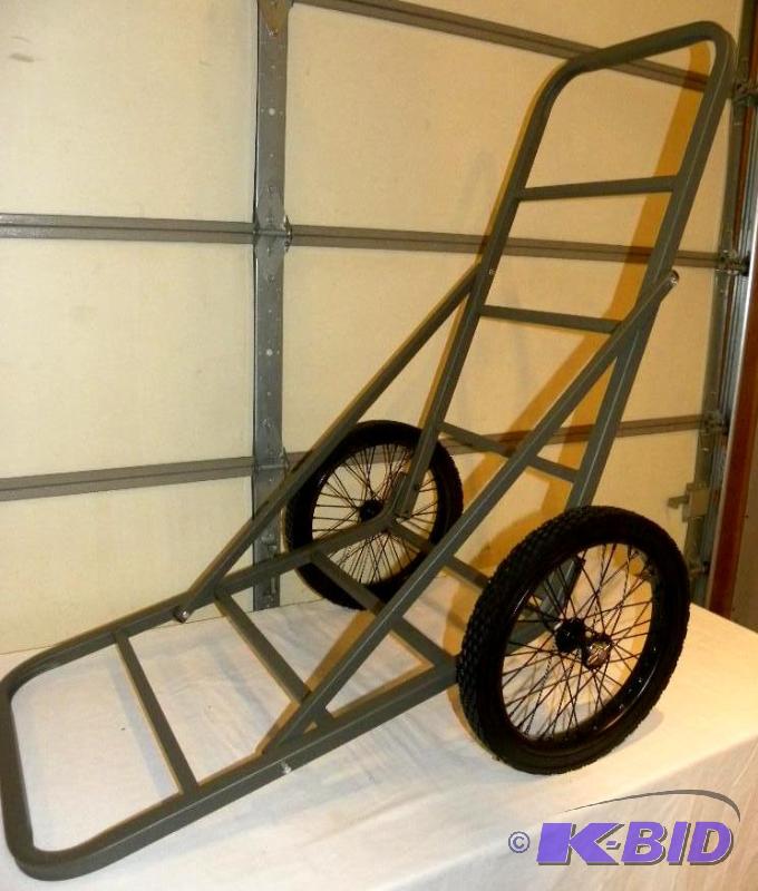lot 62 image: Deer Cart, 16" solid rubber spoked wheel...