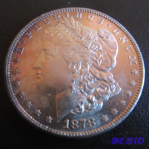 lot 1 image: 1878-O Morgan Silver Dollar