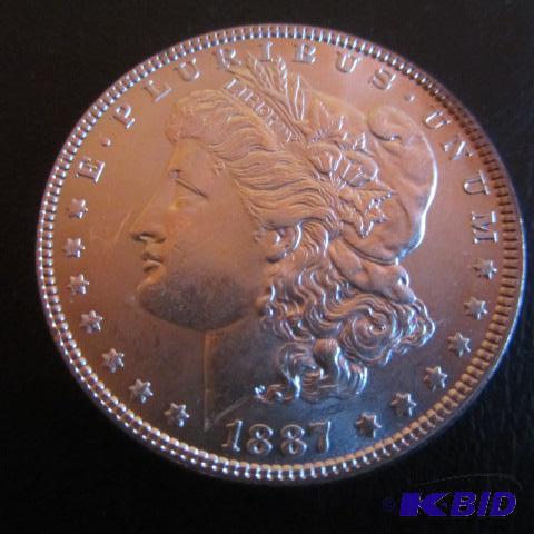 lot 10 image: 1887 Morgan Silver Dollar