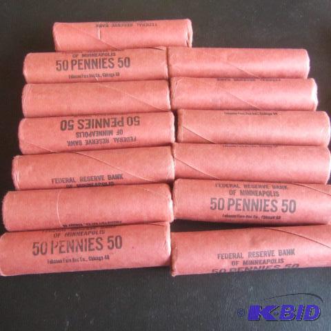 lot 120 image: Rolls Pennies
