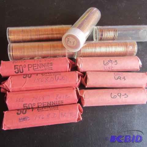 lot 122 image: Rolls Pennies
