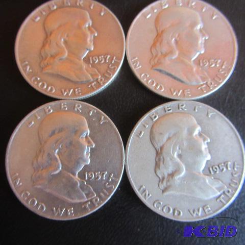 lot 150 image: 1957 Franklin Half Dollars