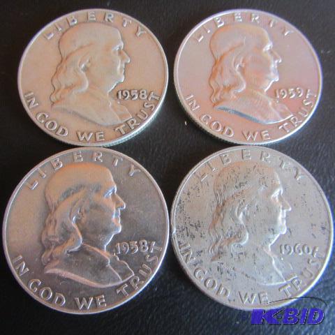 lot 152 image: 1958, 59, 60 Franklin Halves