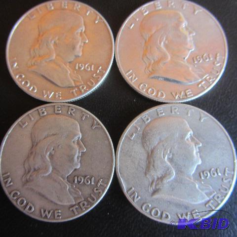 lot 154 image: 1961 Franklin Half Dollars