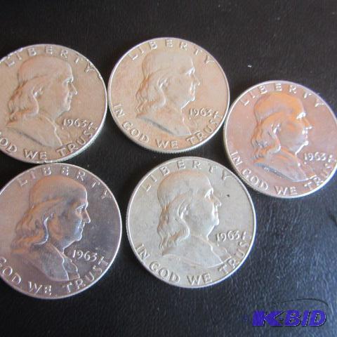 lot 157 image: 1963 Franklin Half Dollars